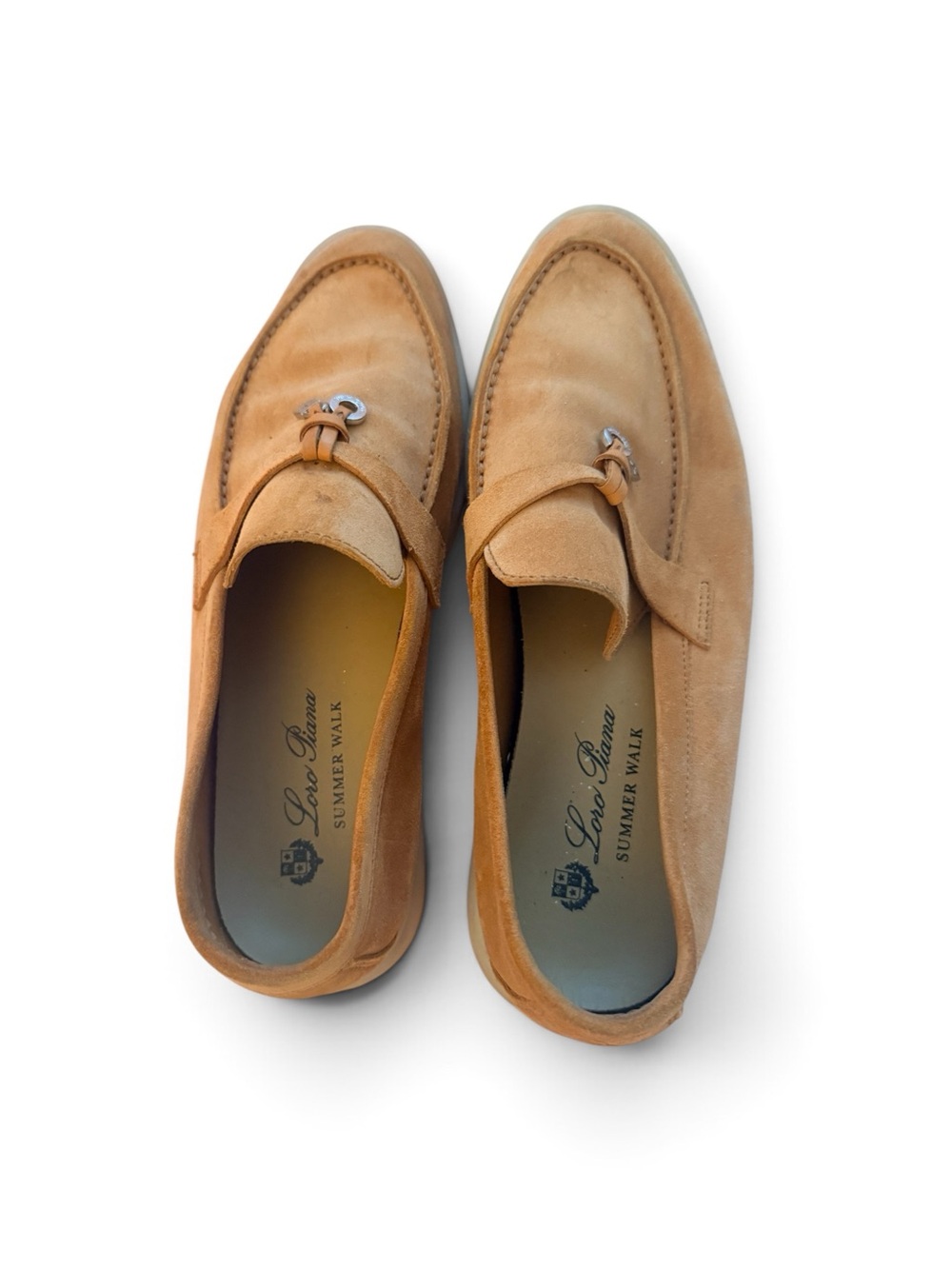 Loro Piana Camel Suede Leather Loafers Summer Charms - Summer Walk